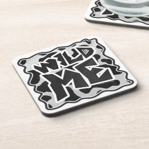 Wild Me Cow Black and White Coaster