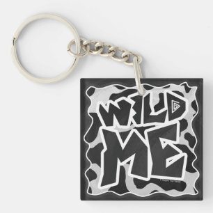 Wild Me Cow Black and White Key Ring