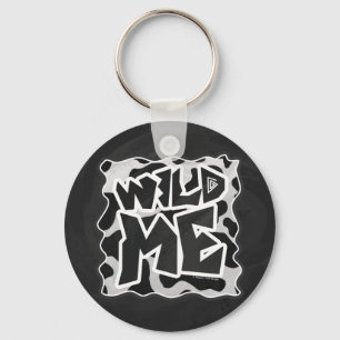 Wild Me Cow Black and White Key Ring
