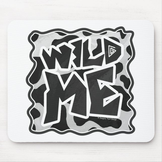 Wild Me Cow Black and White Mouse Mat (Front)
