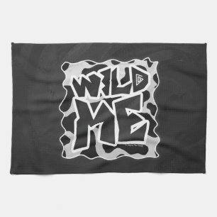 Wild Me Cow Black and White Tea Towel