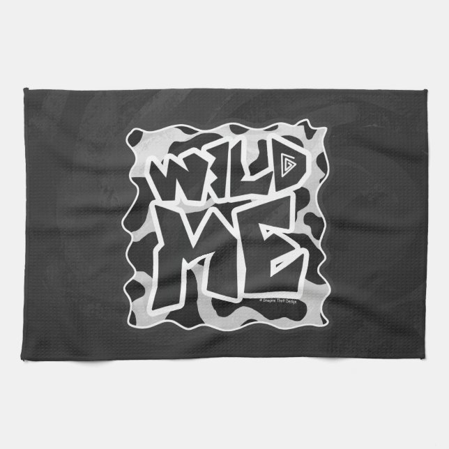 Wild Me Cow Black and White Tea Towel (Horizontal)