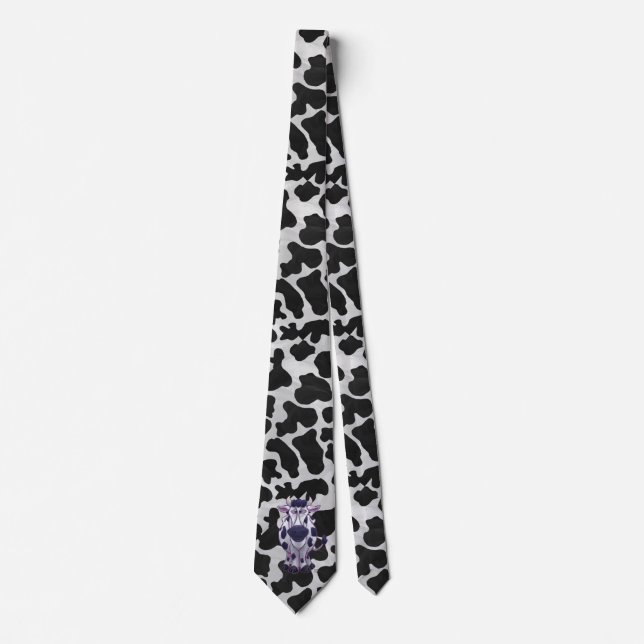 Wild Me Cow Black and White Tie (Front)