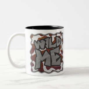 Wild me Cow Brown and White Print Two-Tone Coffee Mug