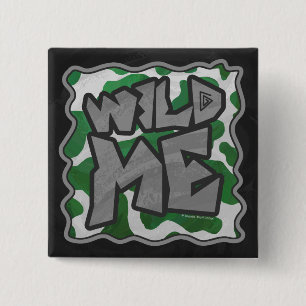 Wild Me Cow Green and White Print 15 Cm Square Badge
