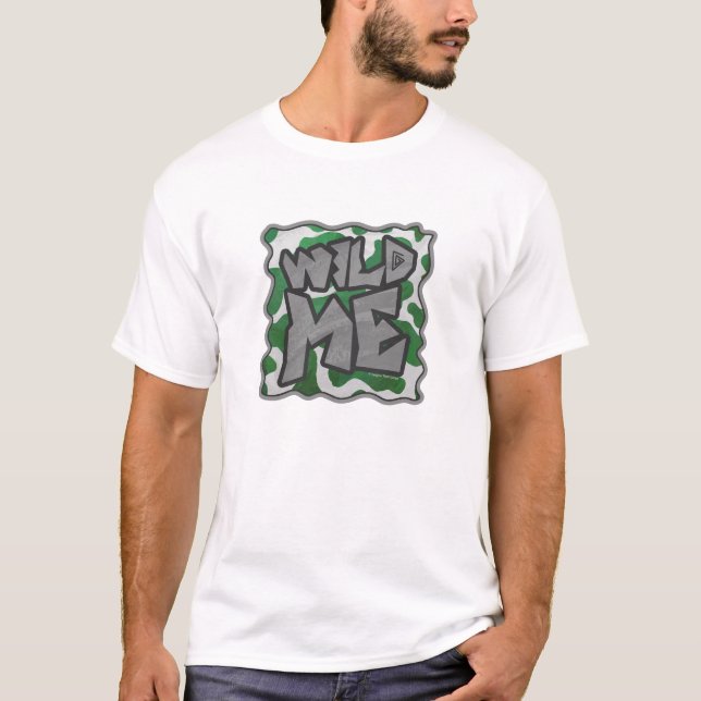 Wild Me Cow Green and White Print T-Shirt (Front)
