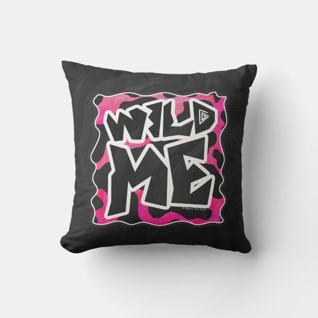 Wild Me Cow Pink and White Cushion (Front)