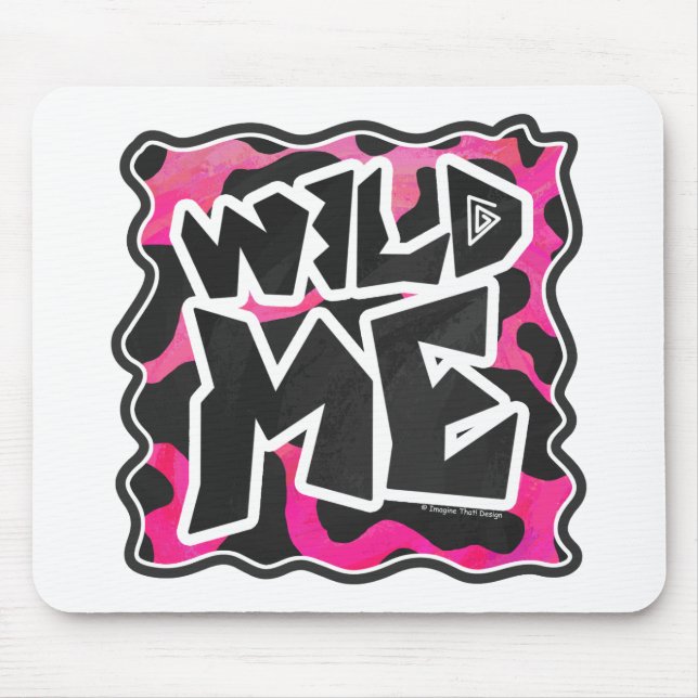 Wild Me Cow Pink and White Mouse Mat (Front)
