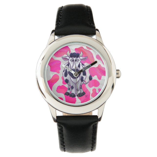 Wild Me Cow Pink and White Watch (Front)