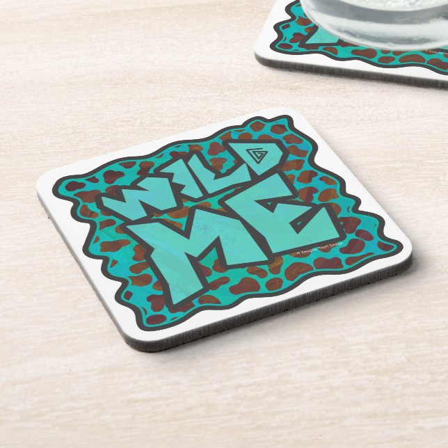 Wild me Dalmatian Brown and Teal Design Coaster (Left Side)