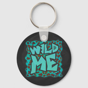 Wild me Dalmatian Brown and Teal Design Key Ring
