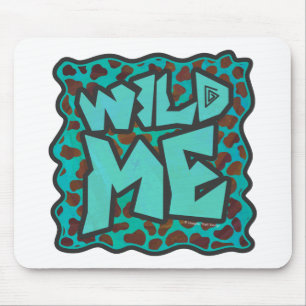 Wild me Dalmatian Brown and Teal Design Mouse Mat