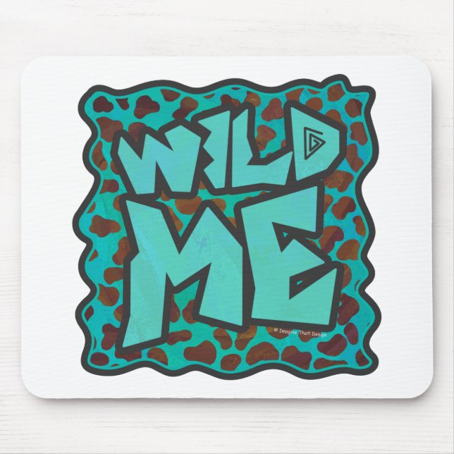 Wild me Dalmatian Brown and Teal Design Mouse Mat (Front)