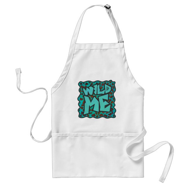 Wild me Dalmatian Brown and Teal Design Standard Apron (Front)