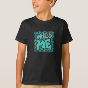 Wild me Dalmatian Brown and Teal Design T-Shirt
