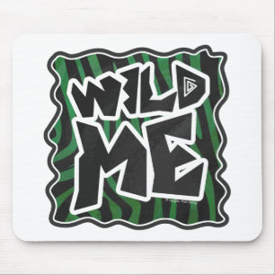 Wild Me Green and Black Zebra Pattern Mouse Mat