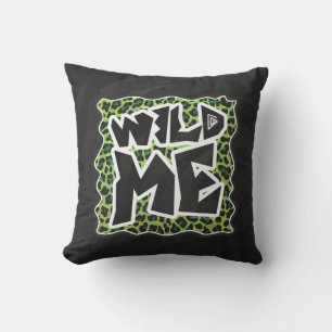 Wild Me Leopard Black and Green Design Cushion