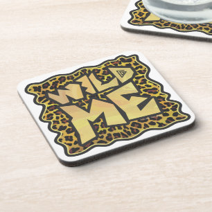 Wild Me Leopard Brown and Yellow Print Coaster