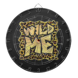 Wild Me Leopard Brown and Yellow Print Dartboard