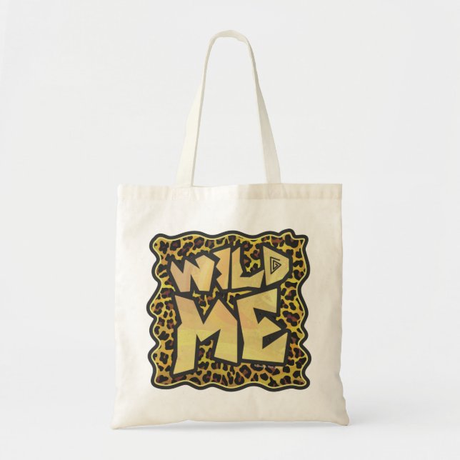 Wild Me Leopard Brown and Yellow Print Tote Bag (Front)