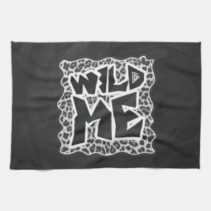 Wild Me Leopard White and Black Tea Towel