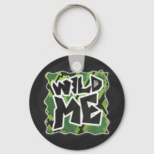 Wild Me Snake Black and Green Print Key Ring