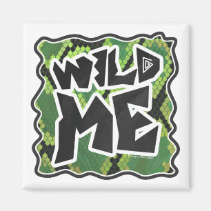 Wild Me Snake Black and Green Print Magnet