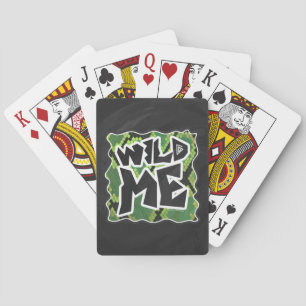 Wild Me Snake Black and Green Print Playing Cards