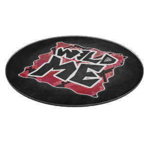Wild Me Snake Black and Red Print Cutting Board