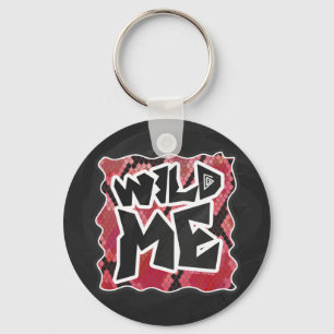 Wild Me Snake Black and Red Print Key Ring