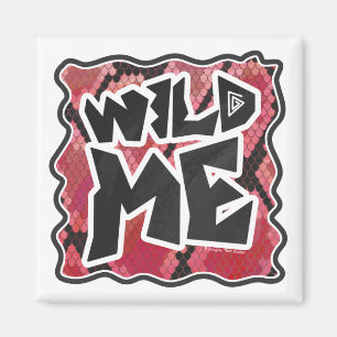 Wild Me Snake Black and Red Print Magnet
