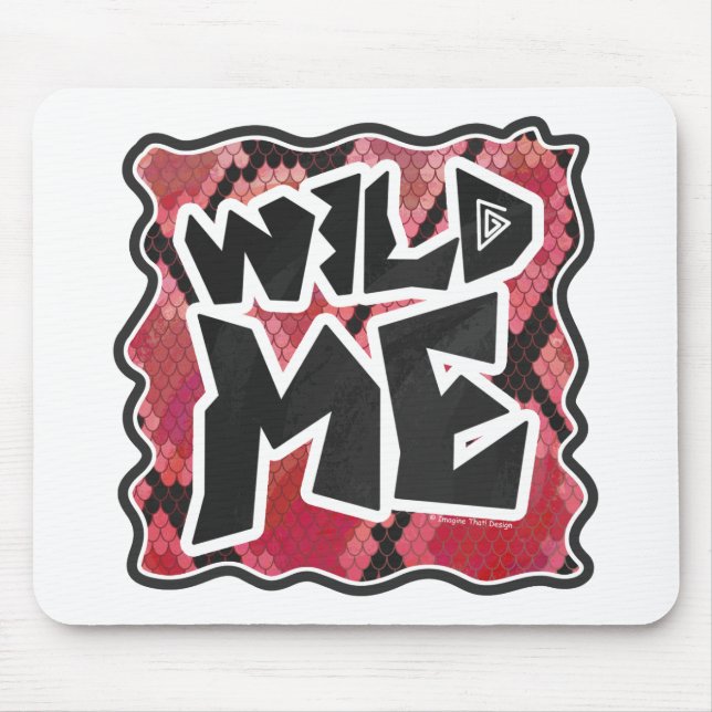 Wild Me Snake Black and Red Print Mouse Mat (Front)