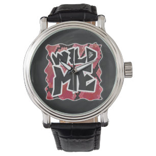 Wild Me Snake Black and Red Print Watch
