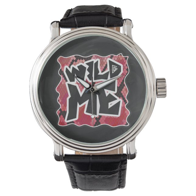 Wild Me Snake Black and Red Print Watch (Front)