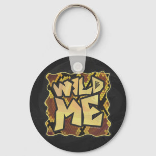 Wild Me Snake Brown and Gold Print Key Ring