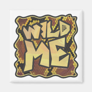 Wild Me Snake Brown and Gold Print Magnet