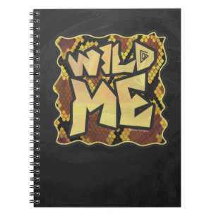 Wild Me Snake Brown and Gold Print Notebook