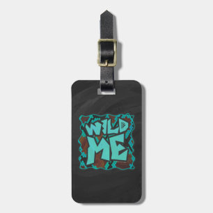 Wild Me Snake Brown and Teal Print Luggage Tag