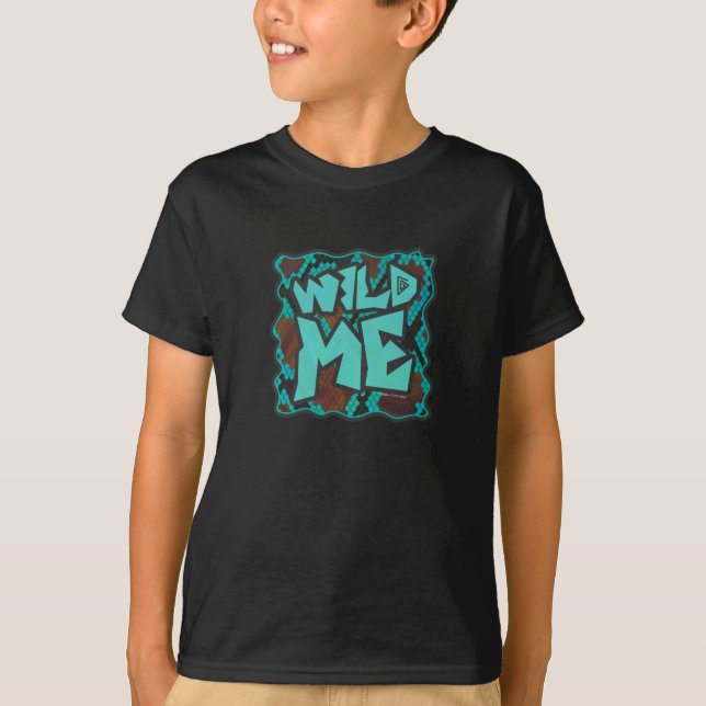 Wild Me Snake Brown and Teal Print T-Shirt (Front)