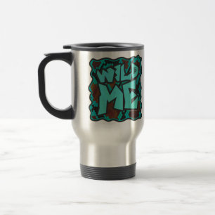 Wild Me Snake Brown and Teal Print Travel Mug