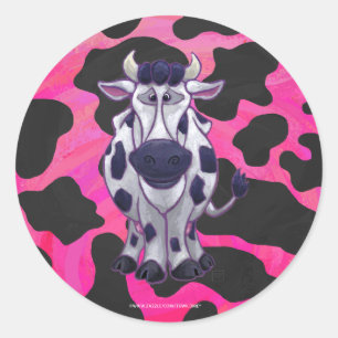 Wild Me Tiger Black and Pink Classic Round Sticker