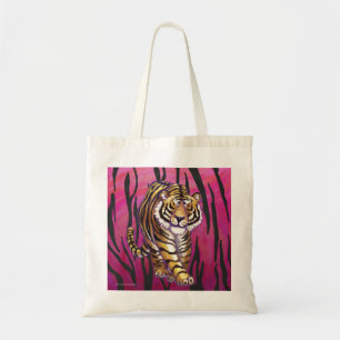 Wild Me Tiger Black and Pink Tote Bag