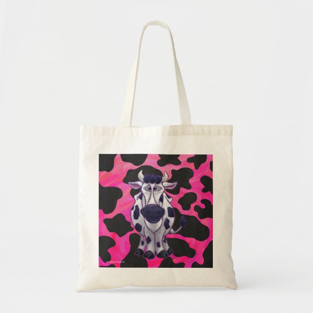 Wild Me Tiger Black and Pink Tote Bag (Front)