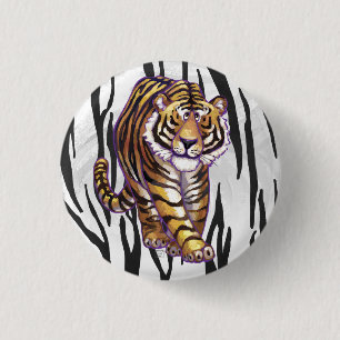 Wild Me Tiger Black and White Print 3 Cm Round Badge