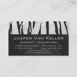 Wild Me Tiger Black and White Print Business Card