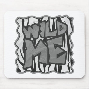Wild Me Tiger Black and White Print Mouse Mat