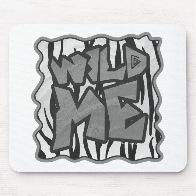 Wild Me Tiger Black and White Print Mouse Mat (Front)