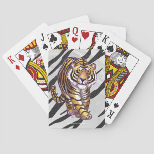 Wild Me Tiger Black and White Print Playing Cards