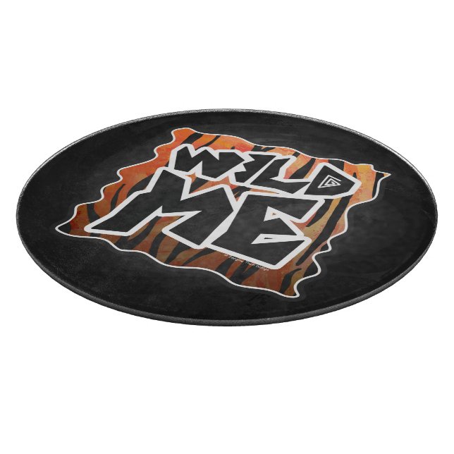Wild Me Tiger Hot orange and Black Print Cutting Board (Corner)