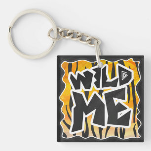 Wild Me Tiger Orange and Black Key Ring